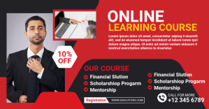 Red Online Learning Course Facebook Ad Template