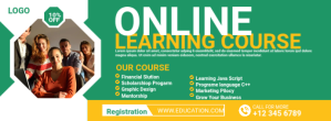 蓝绿色 Online Learning Course Facebook Cover Photo Template