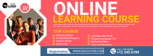 红色 Online Learning Course Facebook Cover Photo Template