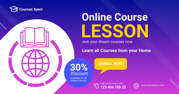 Facebook Course Post Design Copy of Online Course Facebook Shared Post | PosterMyWall