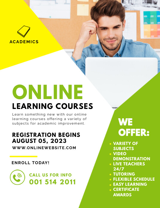 Online Course Flyer Advertisement Template | PosterMyWall