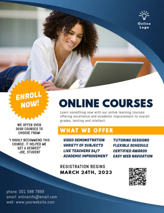 Online Course Flyer Advertisement Template | PosterMyWall