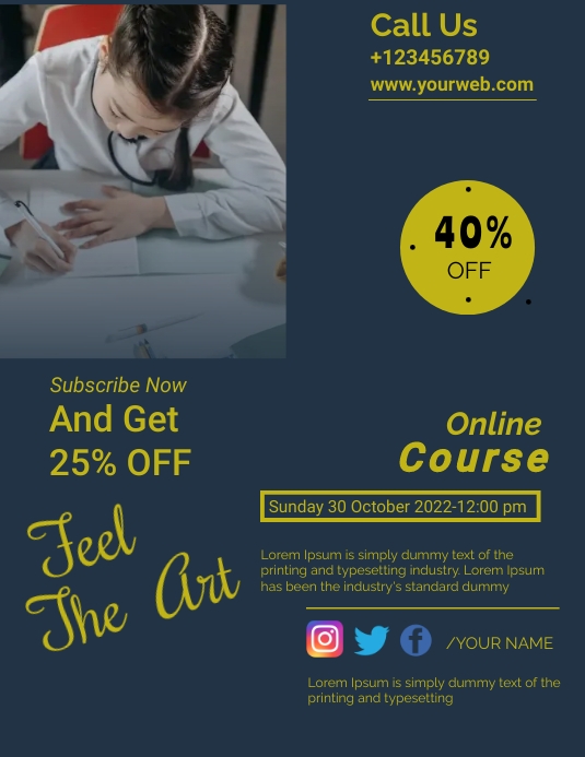 Online Course Flyer Template | PosterMyWall