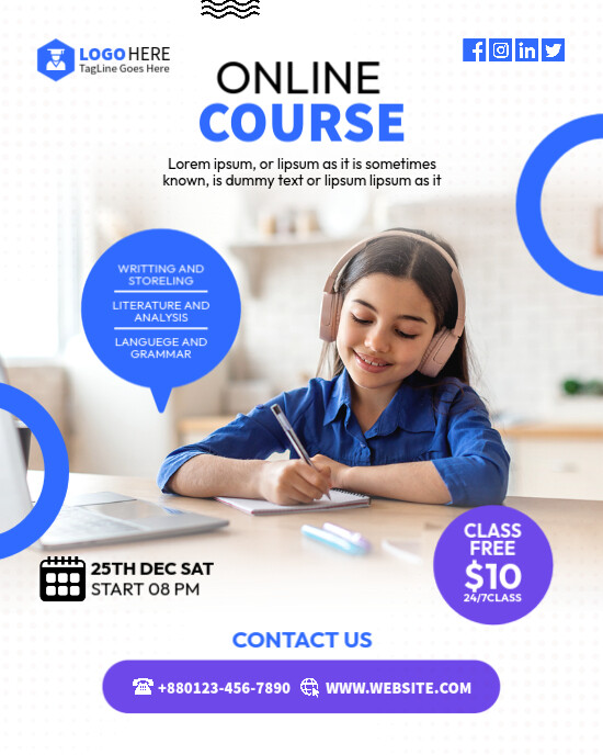 Online Course flyer Template | PosterMyWall