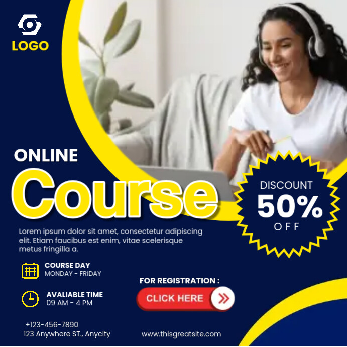 Online course Instagram post Template | PosterMyWall