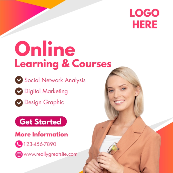 Copy of online course learning template | PosterMyWall