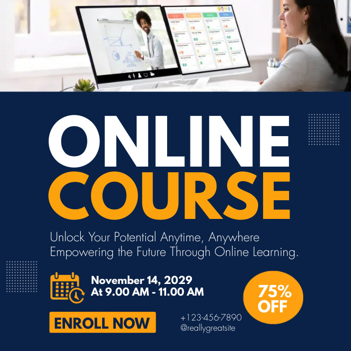 online course learning template | PosterMyWall