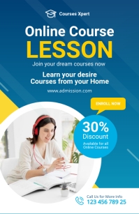 Online Course Poster Template Boulevardzeitung