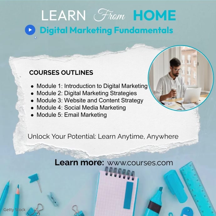 online course template ad | PosterMyWall