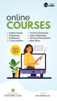 Online Courses Ad Indaba yaku-Instagram template