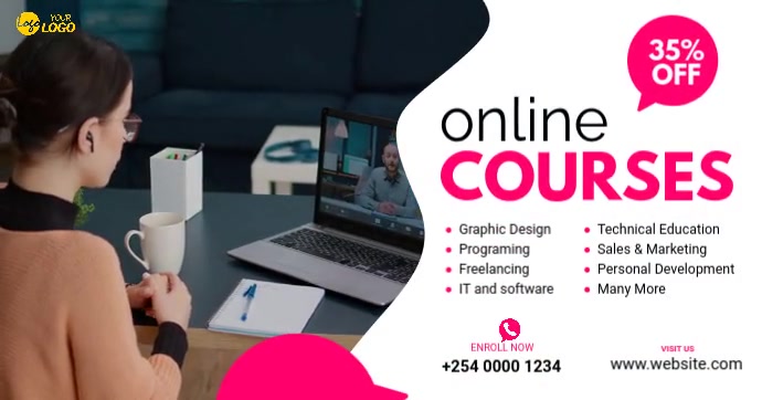 Course Ad Background Models Online Courses Ad Template | PosterMyWall