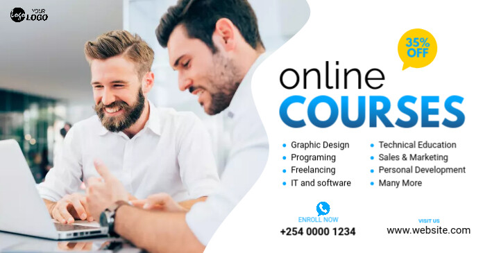 Online Courses Ad Template Facebook Gedeelde Prent