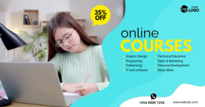 Online Courses Ad Template Изображение, которым поделились на Facebook