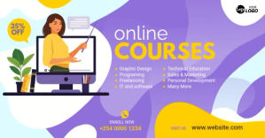 Online Courses Ad Template Изображение, которым поделились на Facebook