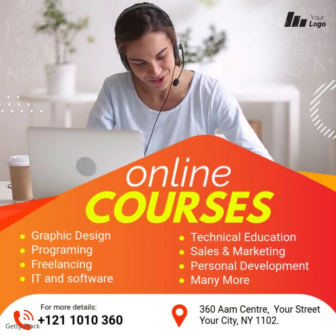 Course Program Ad Copy of Online Courses Ad | PosterMyWall