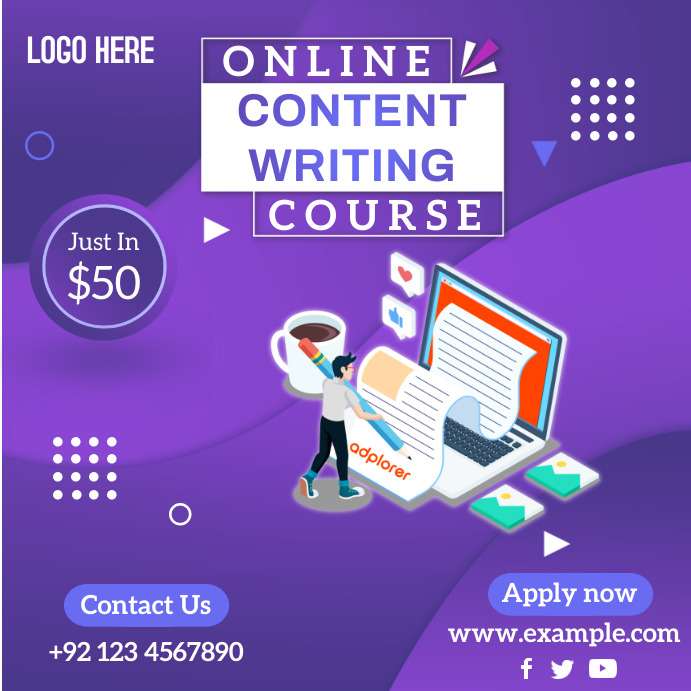 Copy of Online Courses Poster - Content Writing | PosterMyWall