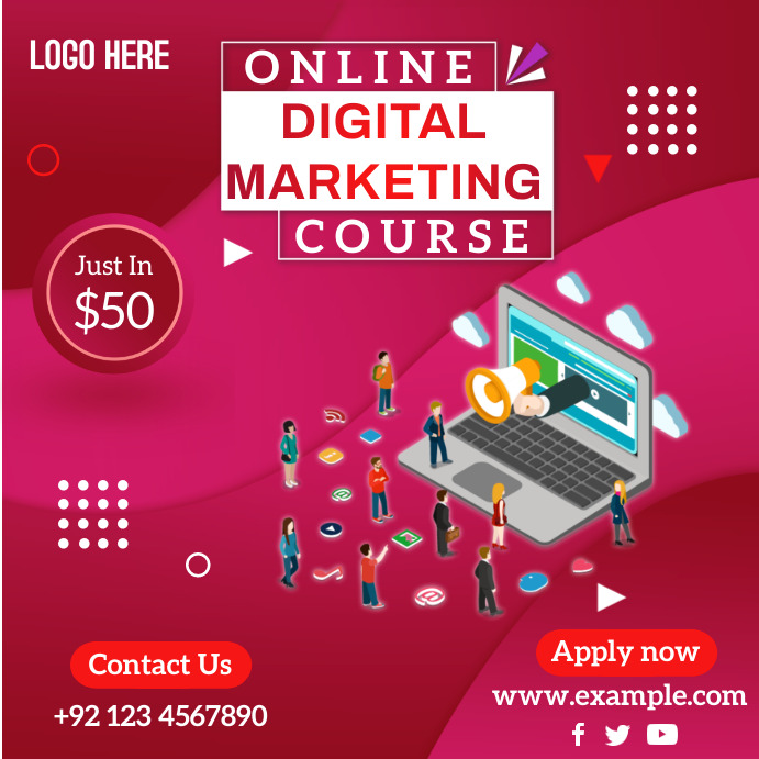 online courses social media post design Template | PosterMyWall