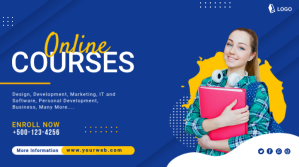 Online Courses Twitter Post Banner template