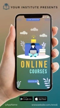 online courses ad vertical video Digital Display (9:16) template