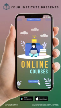 Коричневый Online Courses งานแสดงผลงานแบบดิจิทัล Template