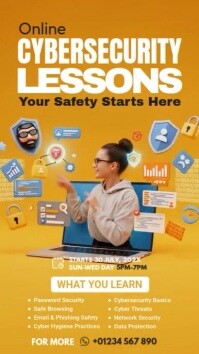 Online Cybersecurity Lessons Instagram 快拍 template
