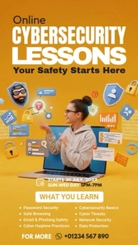 Online Cybersecurity Lessons Instagram Story template