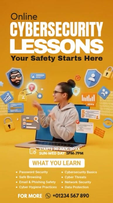 Online Cybersecurity Lessons Instagram Story template