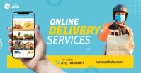 Online Delivery Service Ad auf Facebook geteiltes Bild template