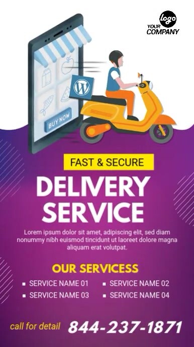 Online Delivery Services Ad Template เทมเพลต | PosterMyWall