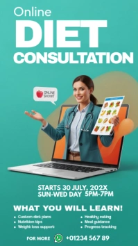 Online Diet Consultation Digital Display (9:16) template