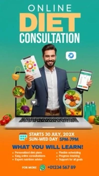 Online Diet Consultation Instagram Story template