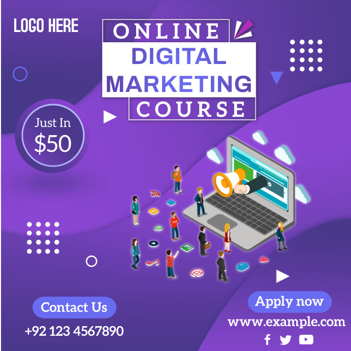 Online Digital Marketing Course Poster Design Template PosterMyWall