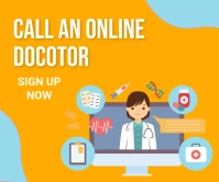 Online doctor,online appointment Großes Rechteck template