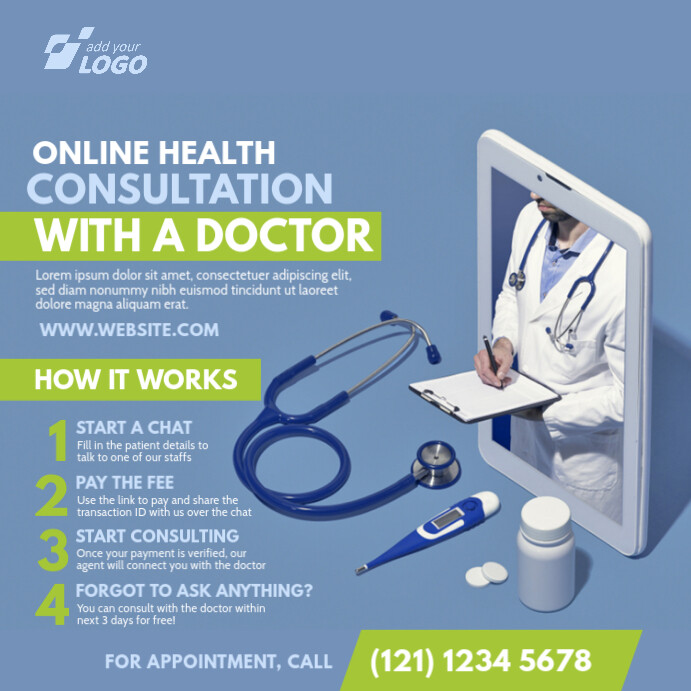 Online Doctor Ad Template | PosterMyWall