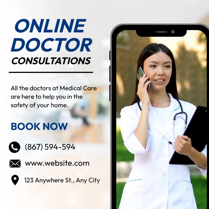 Doctor Advertisement. Post Online Doctor Ads Template | PosterMyWall