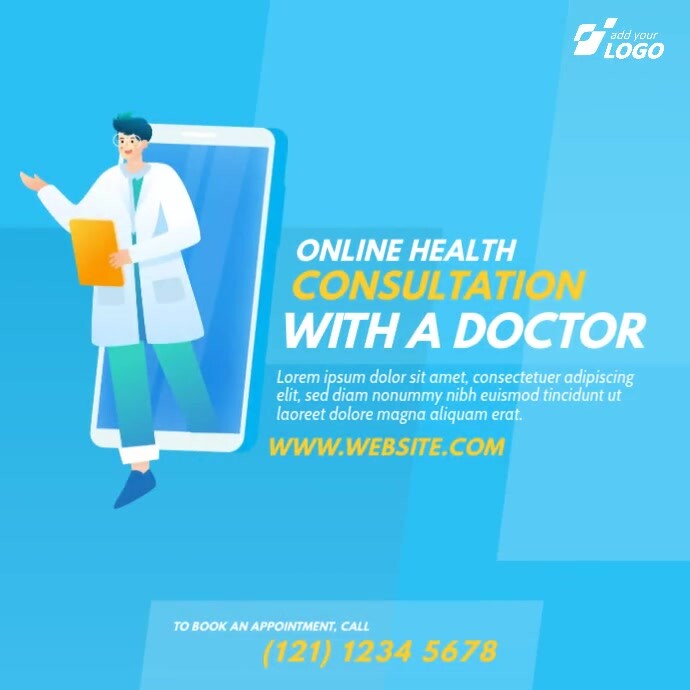 Doctor Advertisement Example Aanlyn Dokter Konsultasie Advertensie templaat | PosterMyWall