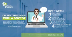 Online Doctor Consultation Ad Изображение, которым поделились на Facebook template