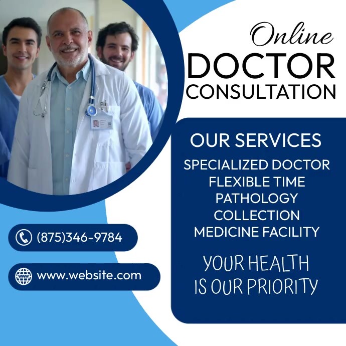 Online Doctor Consultation Template | PosterMyWall