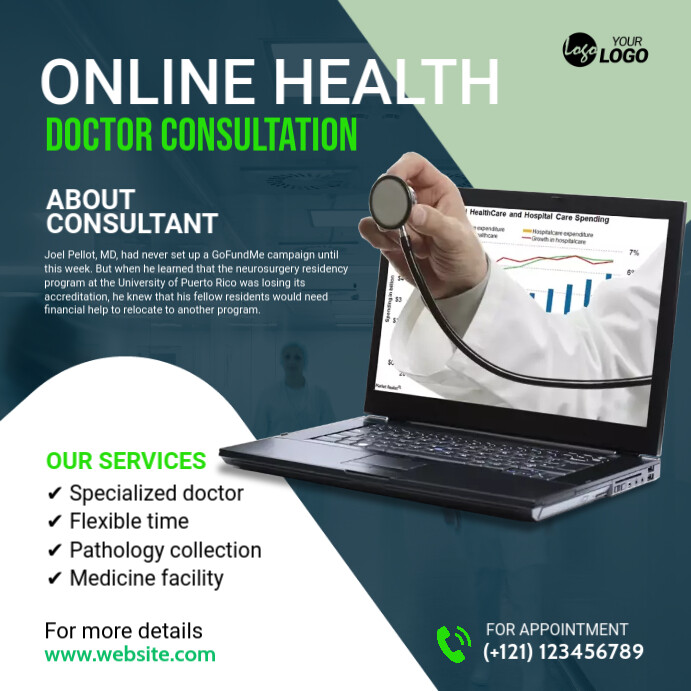 Sample Post Call Doctor Online Doctor Consultation social media post Template | PosterMyWall
