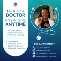 Online doctor healthcare appointment flyer Publicación de Instagram template