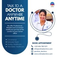 Online doctor hospital appointment flyer Instagram Post template