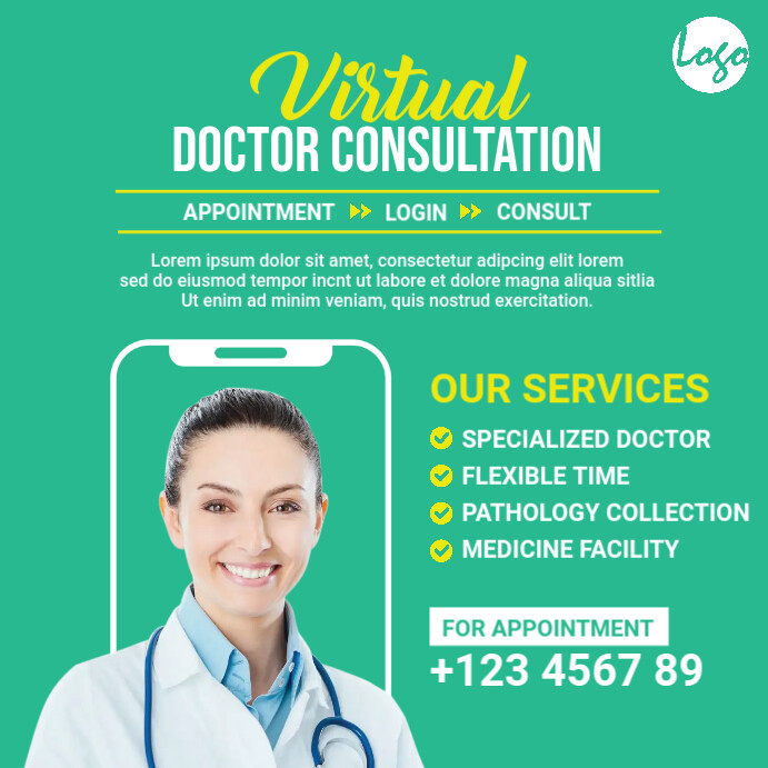 Online doctor service post Template | PosterMyWall