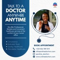 Online doctors hospital appointment flyer Message Instagram template
