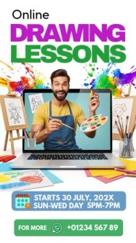 Online Drawing Classes Facebook Story template