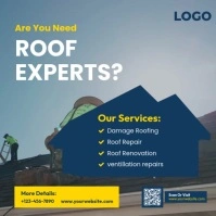 Online Editable Roofing Service Ad Template Square (1:1)