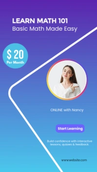 Basic Math Online Course – Learn with Nancy for Just $20/Month Digital Display (9:16) template