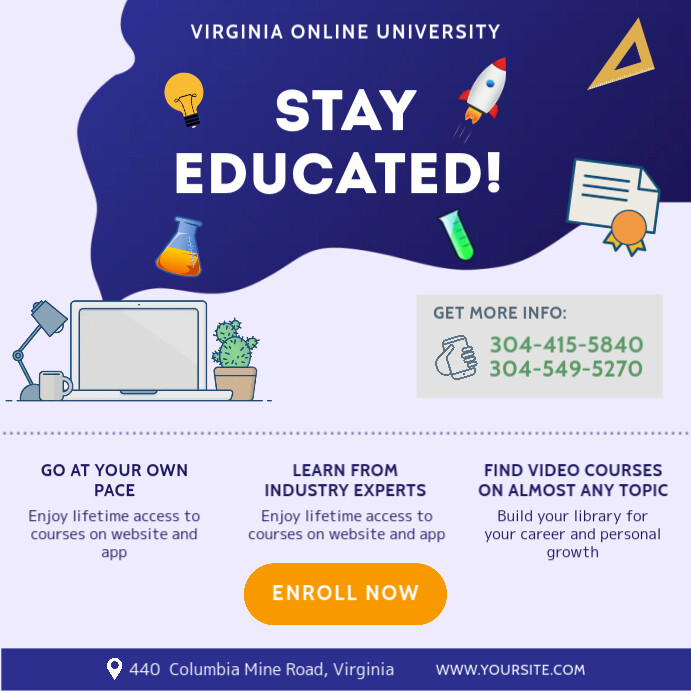 Online education instagram post Instagram-opslag template