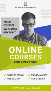 White Online Courses Promotion Instagram Story Template