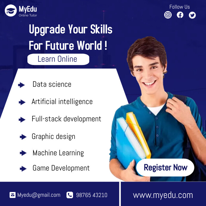 online education poster design programming Template | PosterMyWall