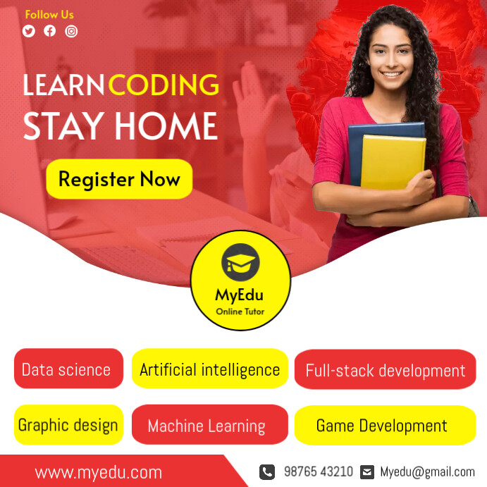 online education poster design programming Template | PosterMyWall